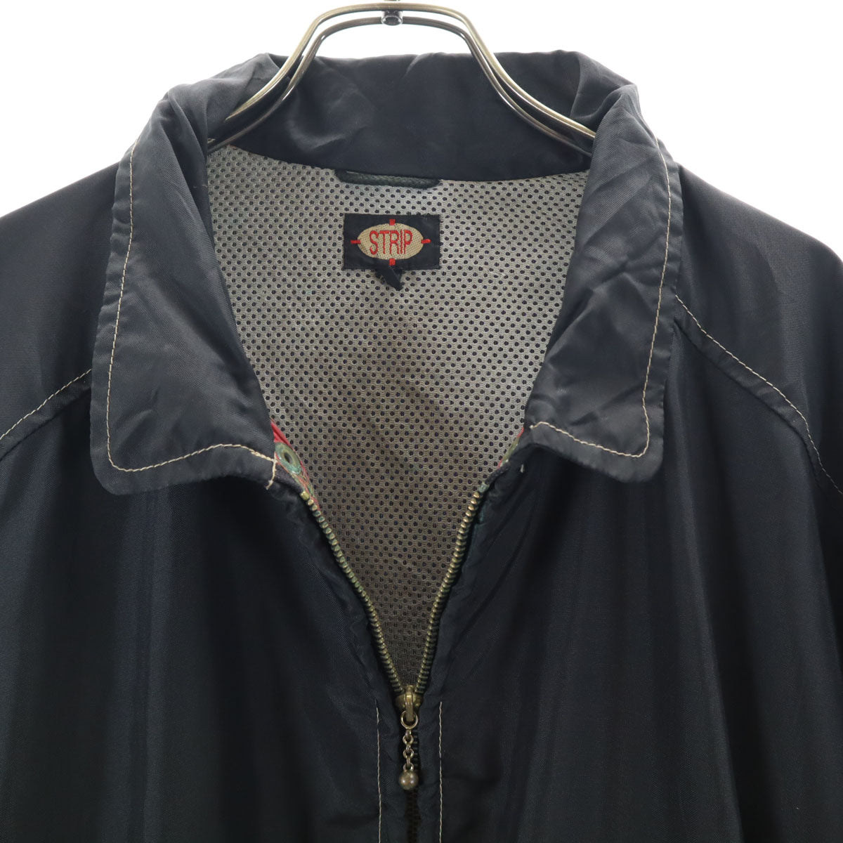 80s ヴィンテージ 英国製 ナイロンジャケット XXL ブラック フード欠損 メンズ