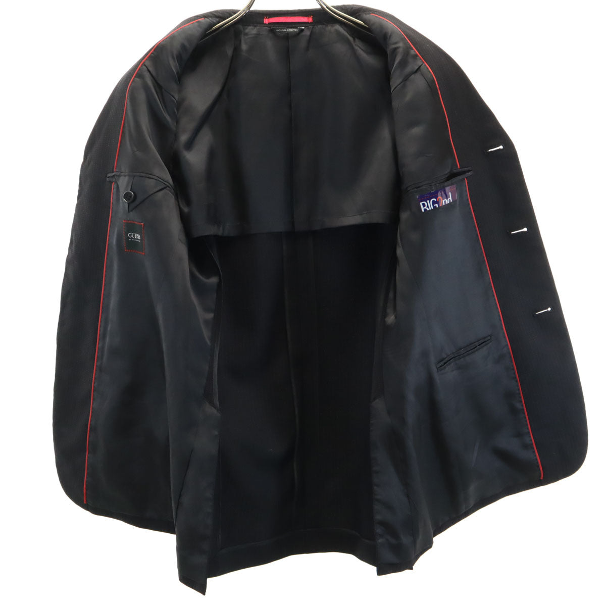 Guess ゲス ストライプ柄 スーツ 上下 セットアップ 90Y4 ブラック メンズ