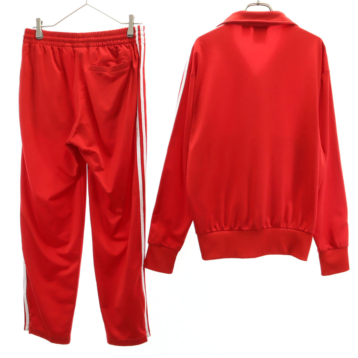 adidas アディダス トラックジャケット 上下 セットアップ L レッド ジャージ メンズ