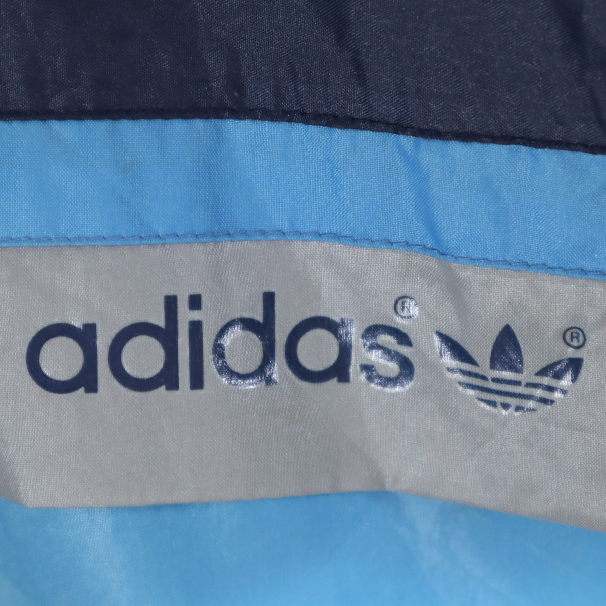 adidas アディダス 80s ヴィンテージ 万国旗タグ トレフォイルロゴ ナイロンジャケット 38 ネイビー メンズ