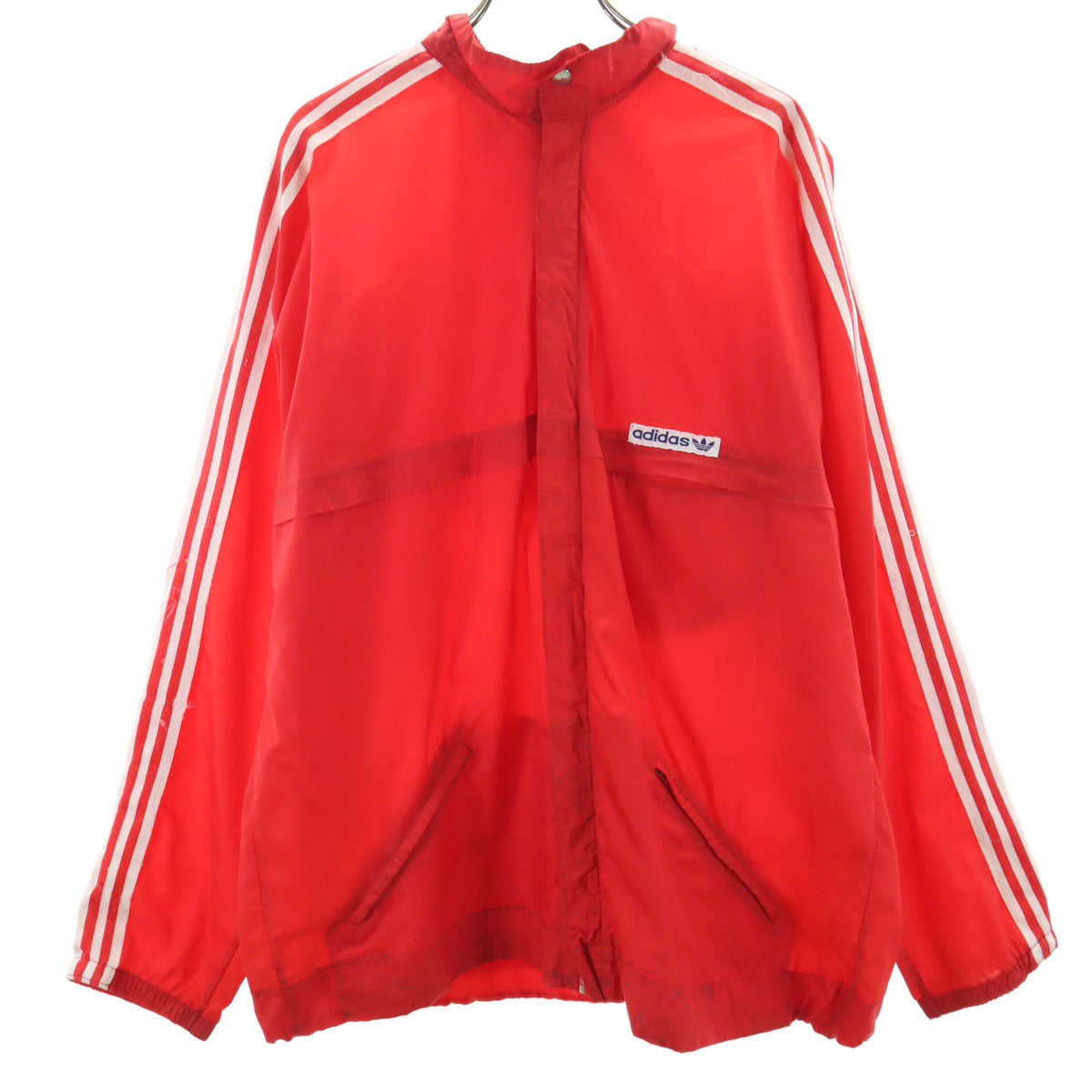 adidas アディダス 70s ヴィンテージ トレフォイルロゴ ウインドブレーカー 180 レッド メンズ