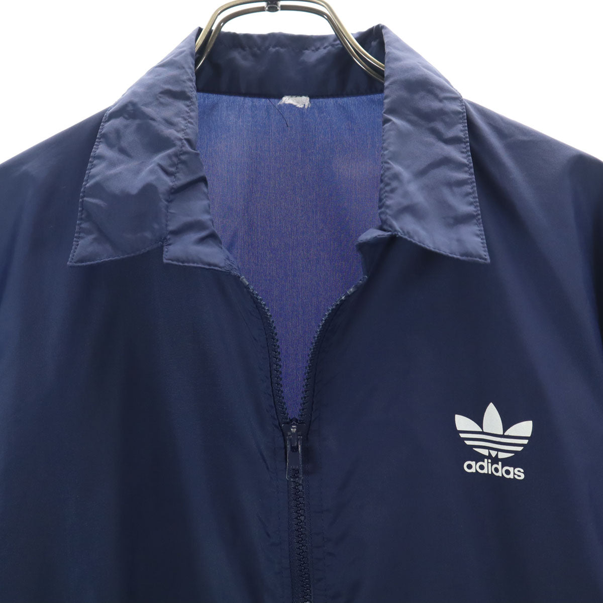 adidas アディダス 70s ヴィンテージ デサント製 トレフォイルロゴ ナイロンジャケット ネイビー メンズ