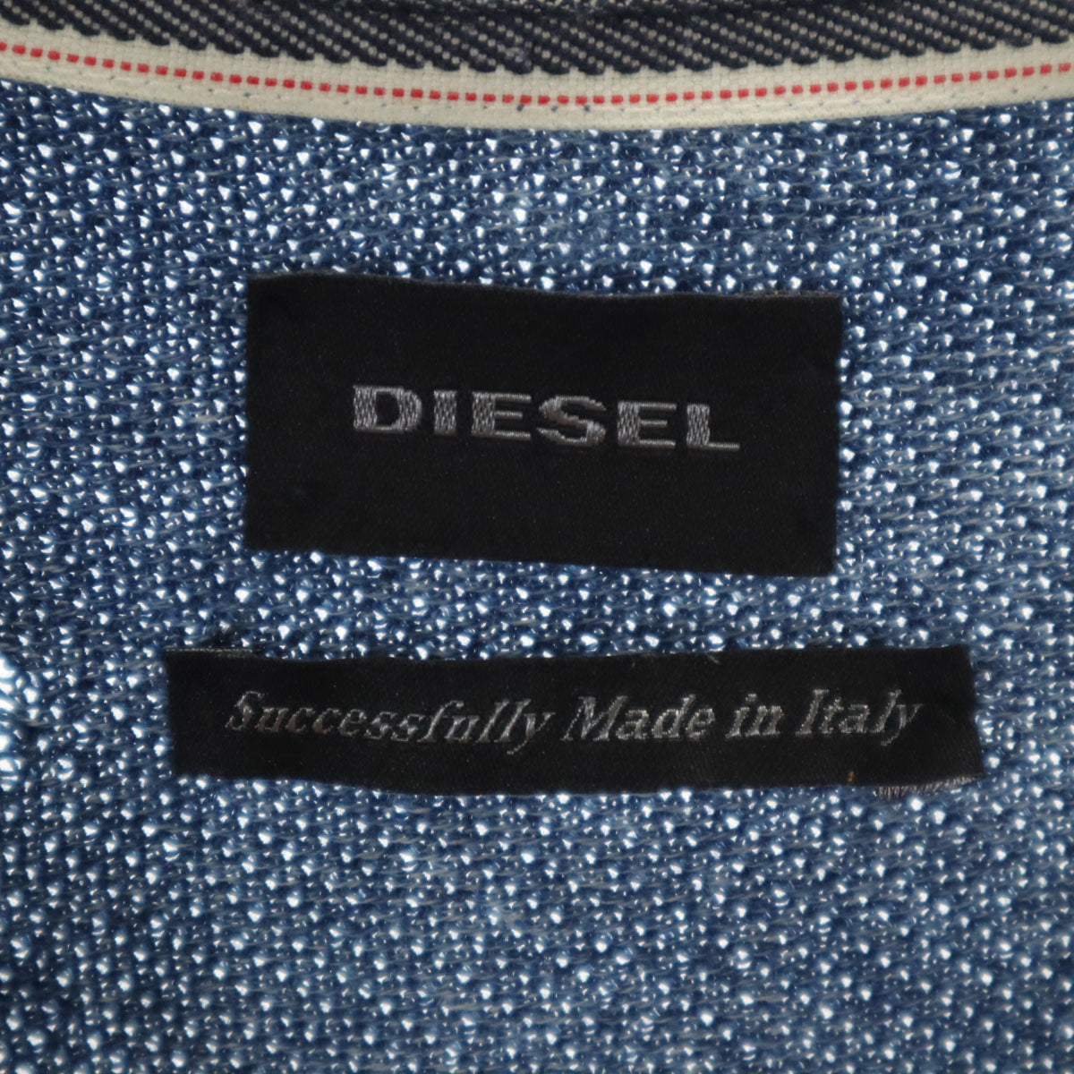 DIESEL ディーゼル イタリア製 長袖 インディゴ グランジ ニット L ネイビー メンズ