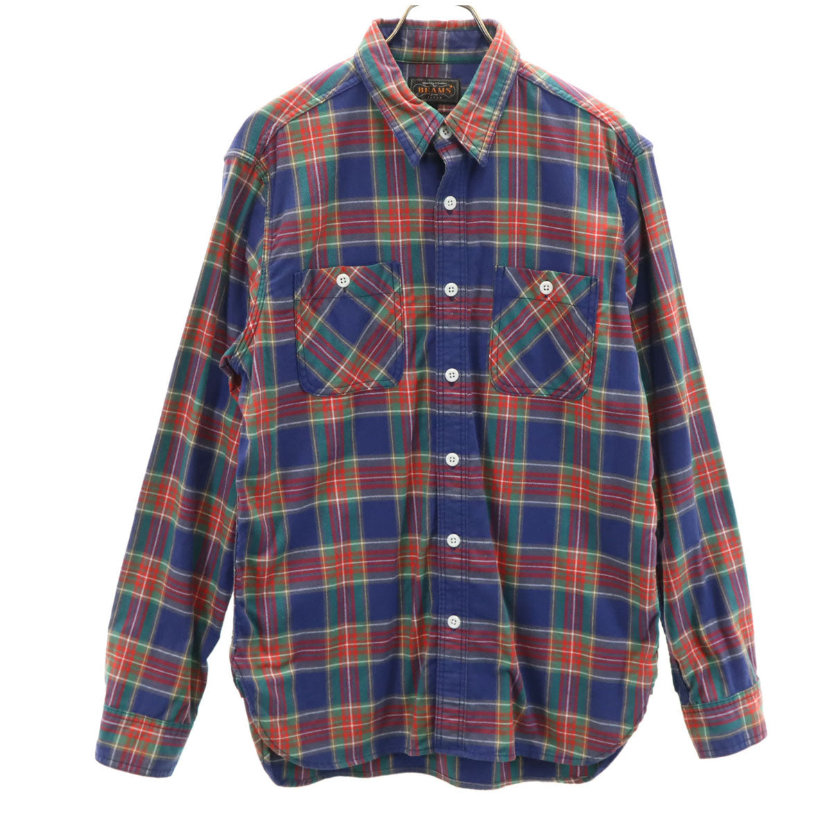 BEAMS PLUS ビームスプラス 日本製 チェック柄 長袖 コットンシャツ L マルチ メンズ