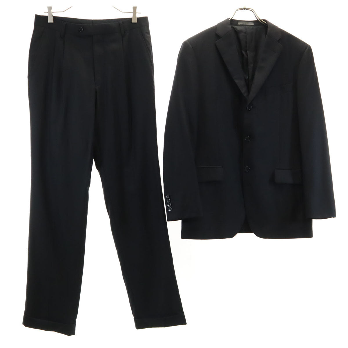 Calvin klein カルバンクライン 日本製 シルクブレンド スーツ 上下 セットアップ 38 ブラック メンズ