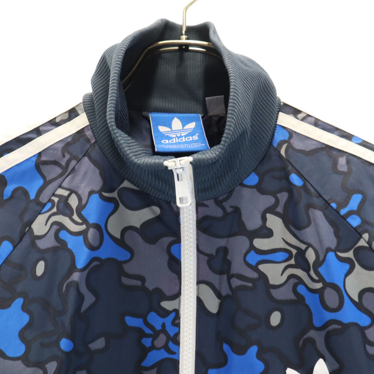 adidas アディダス 総柄 ウインドブレーカー 上下 セットアップ L グレー系 裏メッシュ メンズ