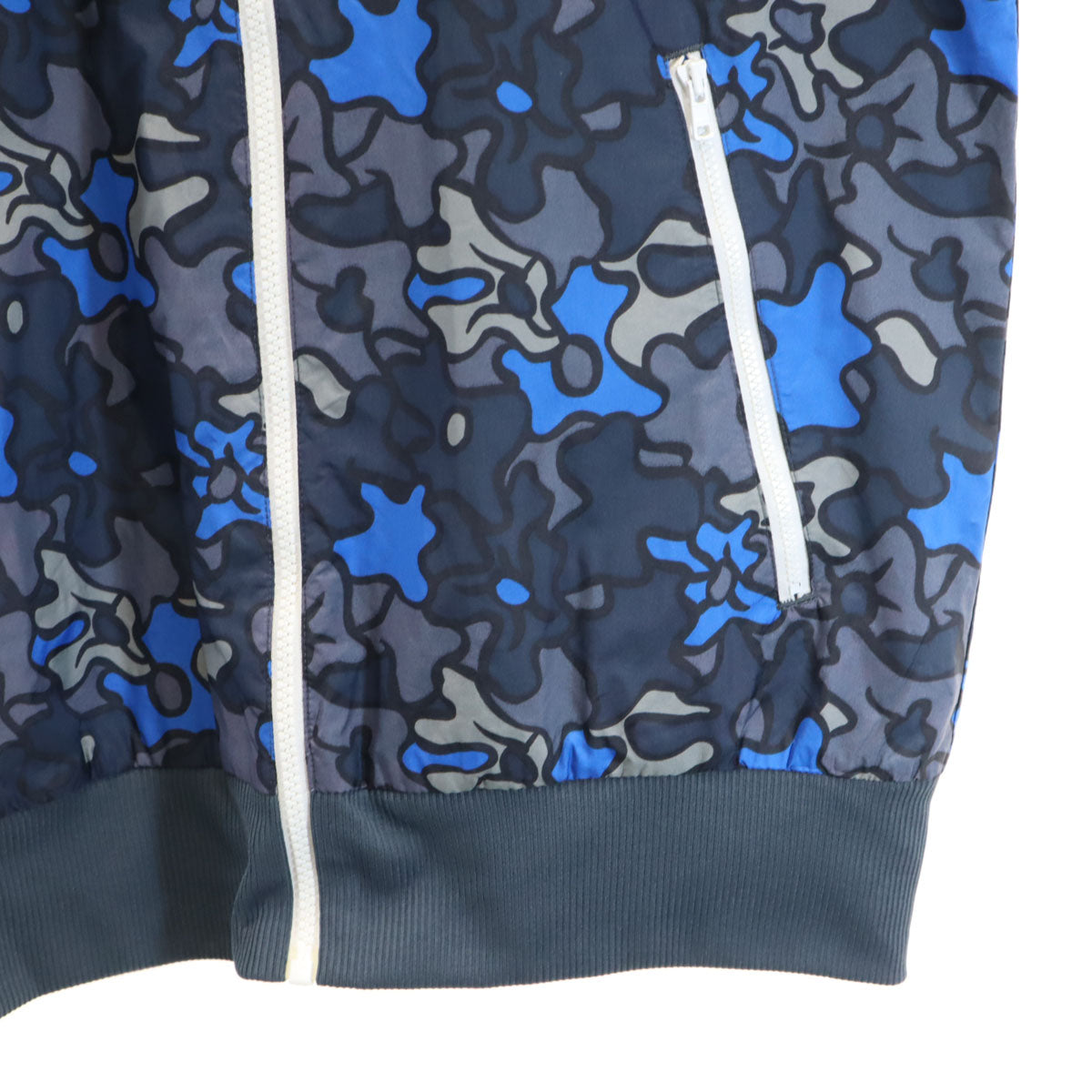 adidas アディダス 総柄 ウインドブレーカー 上下 セットアップ L グレー系 裏メッシュ メンズ
