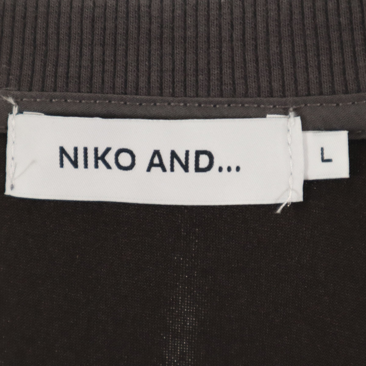 niko and... ニコアンド 長袖 切替フェイク スエード カーディガン L グレー メンズ