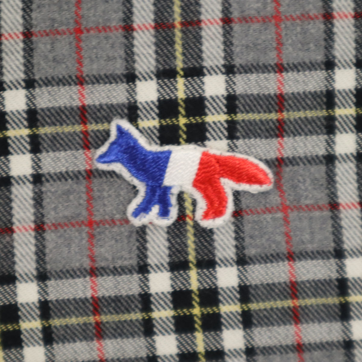 MAISON KITSUNE メゾンキツネ チェック柄 長袖 ボタンダウンシャツ 38 グレー メンズ