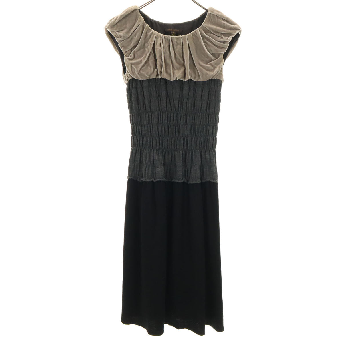 LOUIS VUITTON ルイヴィトン フランス製 ノースリーブ ワンピース 36 マルチ レディース