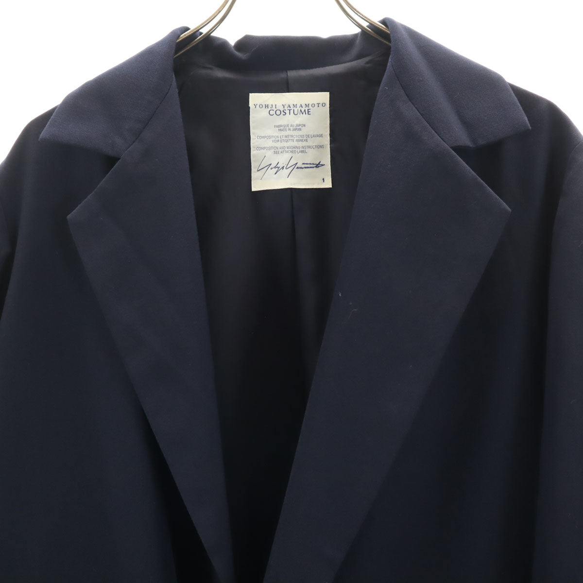 Yohji Yamamoto COSTUME ヨウジヤマモト コスチューム 日本製 チェスターコート 1 ネイビー スプリング メンズ