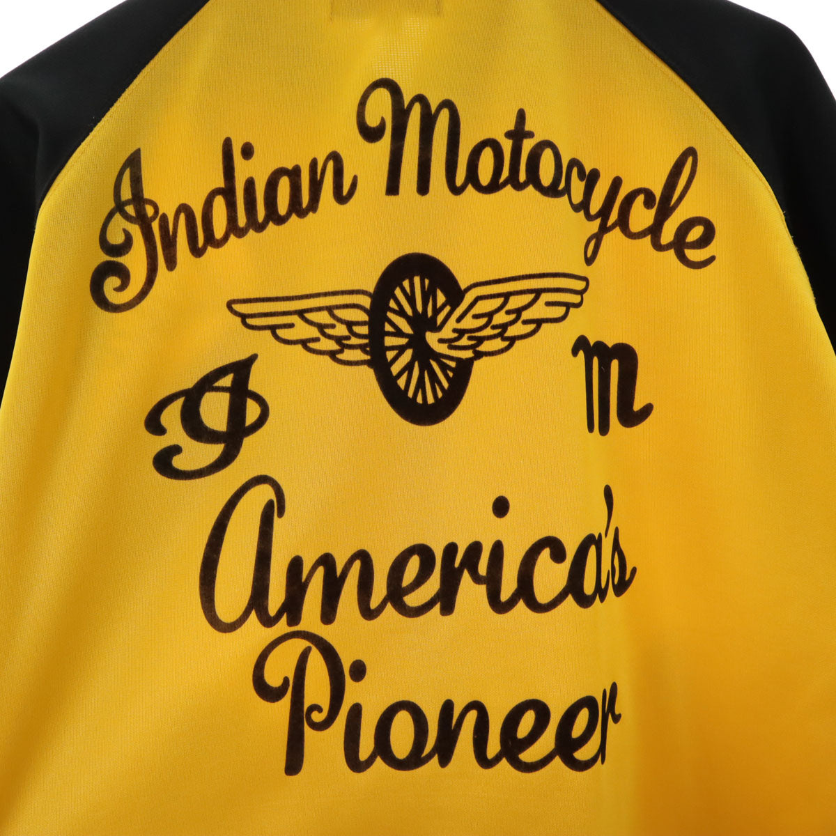 Indian インディアン ベースボール ジャケット L イエロー モーターサイクル メンズ
