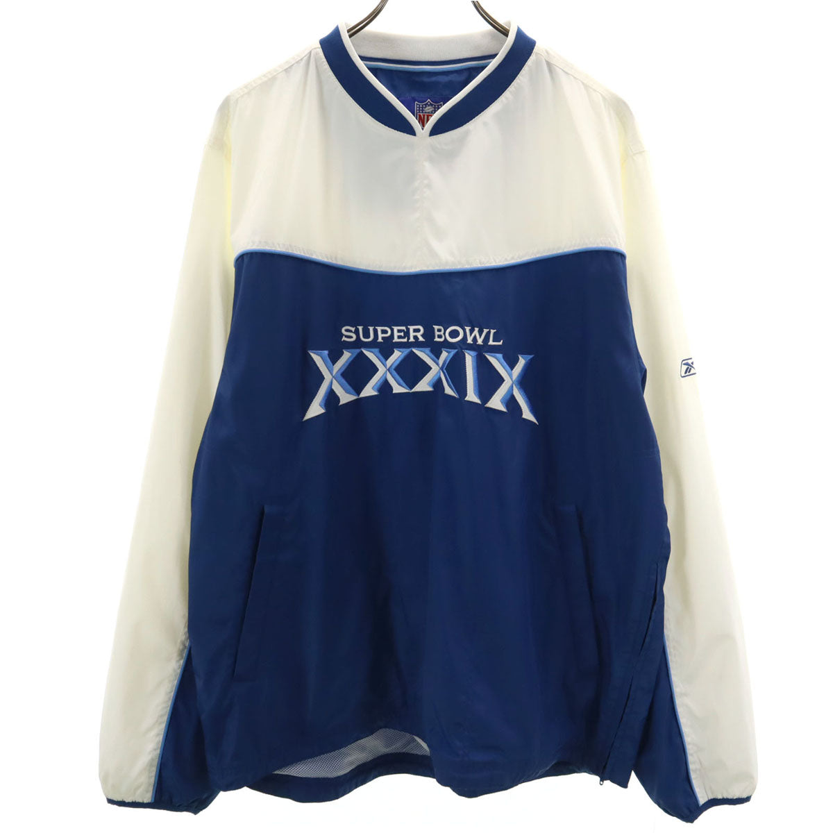 Reebok リーボック 未使用 ウインドブレーカー M ブルー系 スーパーボウルXXXVIII 裏メッシュ タグ付き メンズ