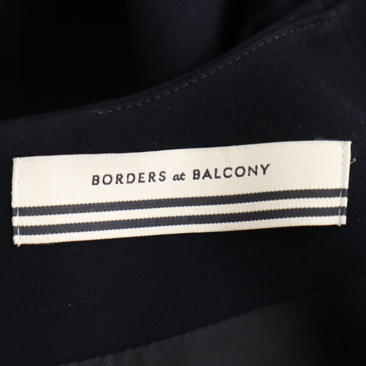 BORDERS at BALCONY ボーダーズアットバルコニー 日本製 長袖 ワンピース 38 ネイビー レディース