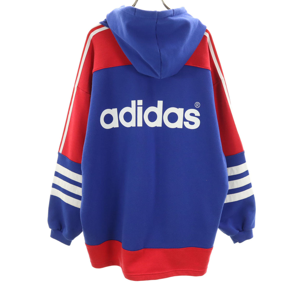 adidas アディダス 80s 日本製 ヴィンテージ 長袖 スウェットパーカー O-XO ブルー系 プルオーバー デサント メンズ