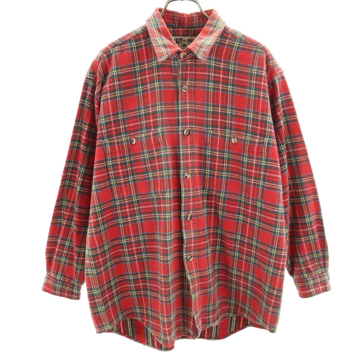 LAXZY FOR VINTAGE レイジフォーヴィンテージ チェック柄 長袖 ネルシャツ M レッド メンズ