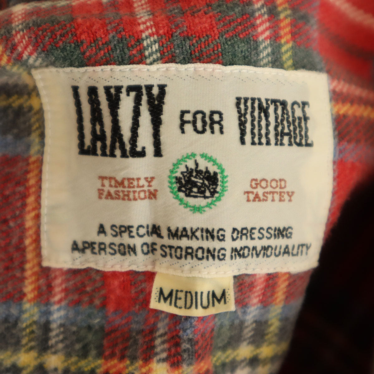 LAXZY FOR VINTAGE レイジフォーヴィンテージ チェック柄 長袖 ネルシャツ M レッド メンズ