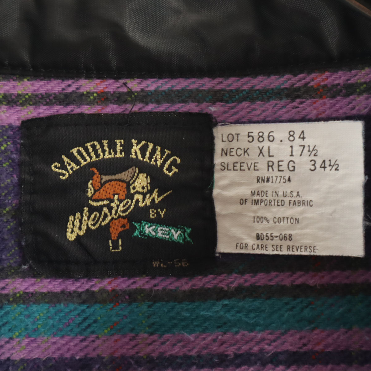 SADDLE KING 80s USA製 ヴィンテージ チェック柄 長袖 ウエスタンシャツ XL グリーン系 メンズ