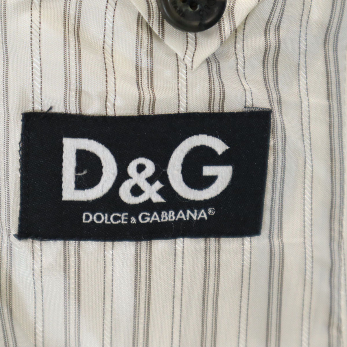 D&G DOLCE&GABBANA ディーアンドジー ドルチェアンドガッバーナ ストライプ柄 テーラードジャケット 34 ブラック メンズ