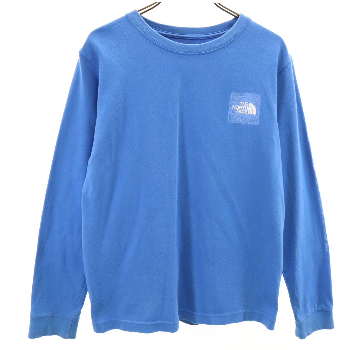 THE NORTH FACE ノースフェイス バックプリント 長袖 Tシャツ M ブルー NTW32344 アウトドア ロンT レディース