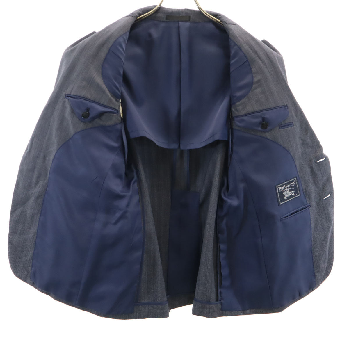Burberrys バーバリーズ 90s オールド チェック柄 テーラードジャケット AB3 チャコールネイビー メンズ