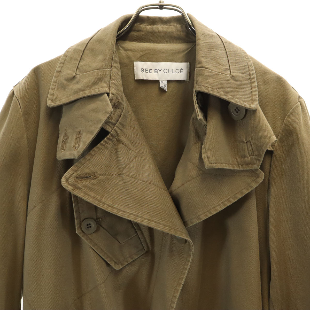 SEE BY CHLOE シーバイクロエ トレンチコート 38 オリーブ レディース