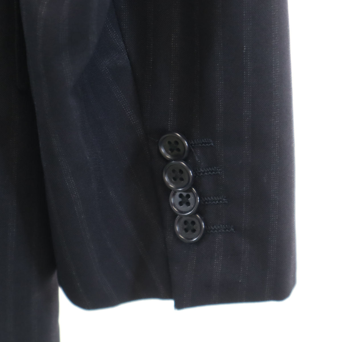 UNITED ARROWS ユナイテッドアローズ 日本製 ストライプ柄 テーラードジャケット 48 ネイビー メンズ