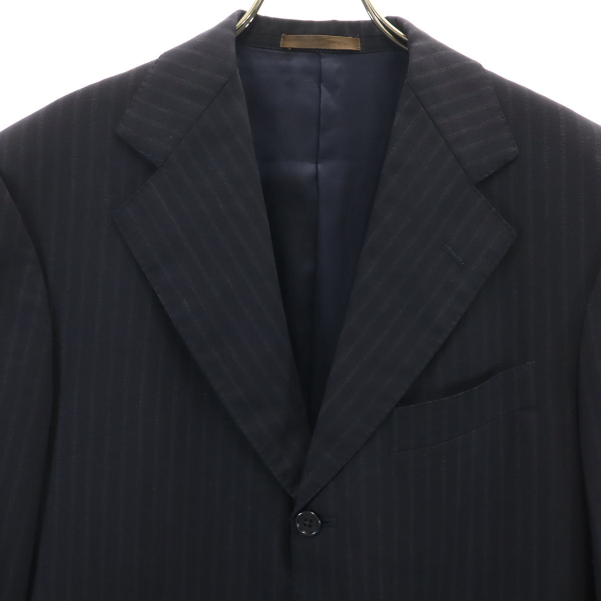 UNITED ARROWS ユナイテッドアローズ 日本製 ストライプ柄 テーラードジャケット 48 ネイビー メンズ