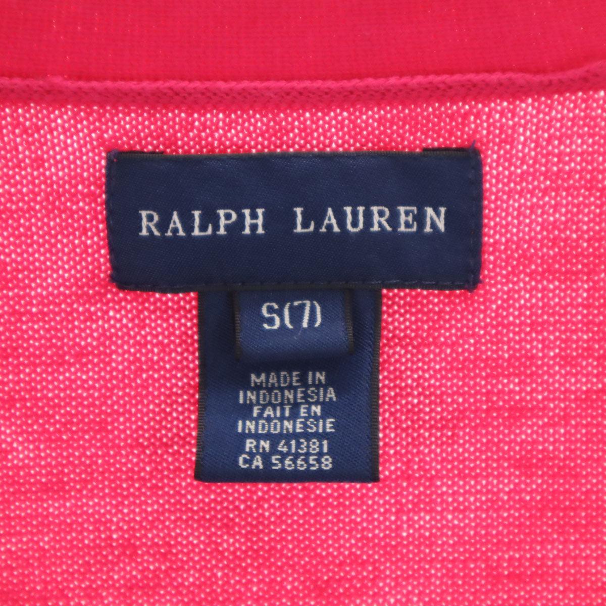 RALPH LAUREN ラルフローレン 長袖 Vネック ニットカーディガン S ショッキングピンク キッズ