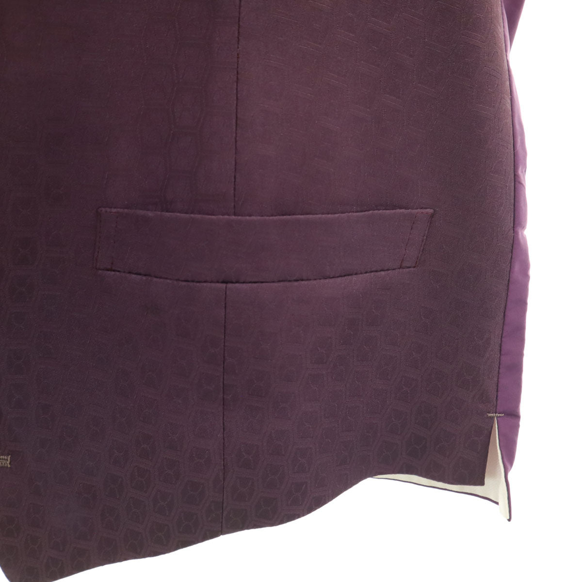 KOZO 日本製 シルク 総柄 ジレベスト L パープル メンズ