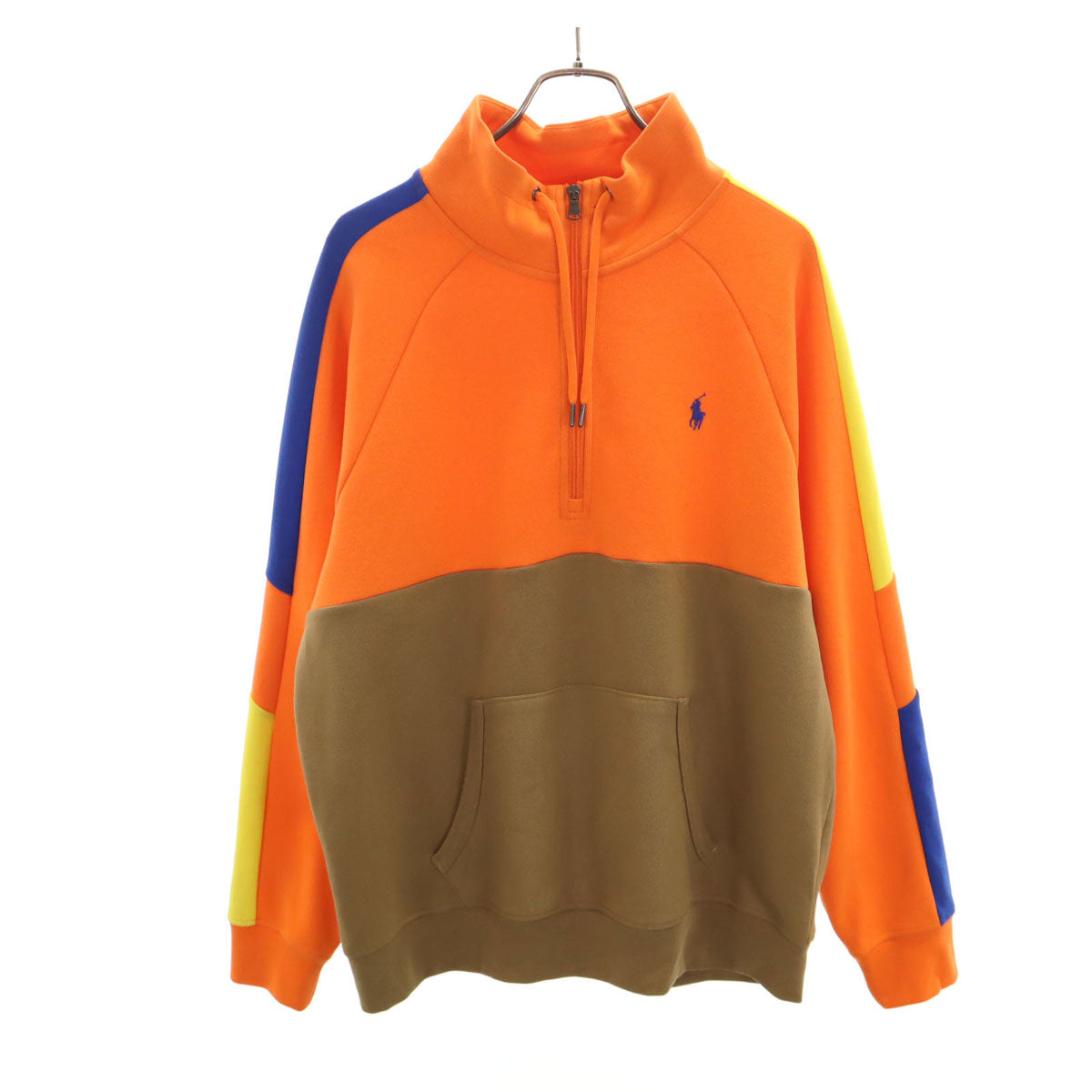 POLO RALPH LAUREN ポロラルフローレン ハーフジップ ジャケット LG オレンジ系 プルオーバー 鹿の子地 メンズ