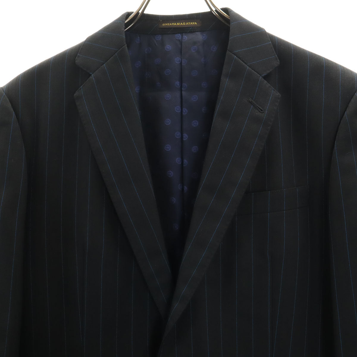 DAPPER ダッパー 日本製 ストライプ柄 スーツ 上下 セットアップ ネイビー 銀座山形屋 メンズ
