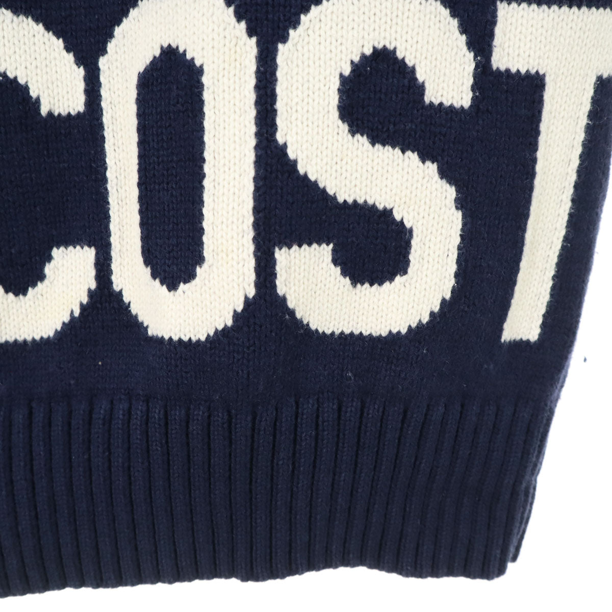 LACOSTE ラコステ 長袖 クルーネック ニット 40 ネイビー レディース