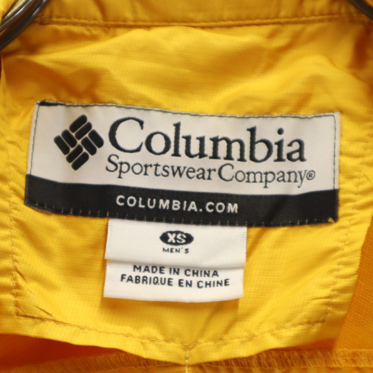 Columbia コロンビア ジャケット XS イエロー 収納袋付き メンズ