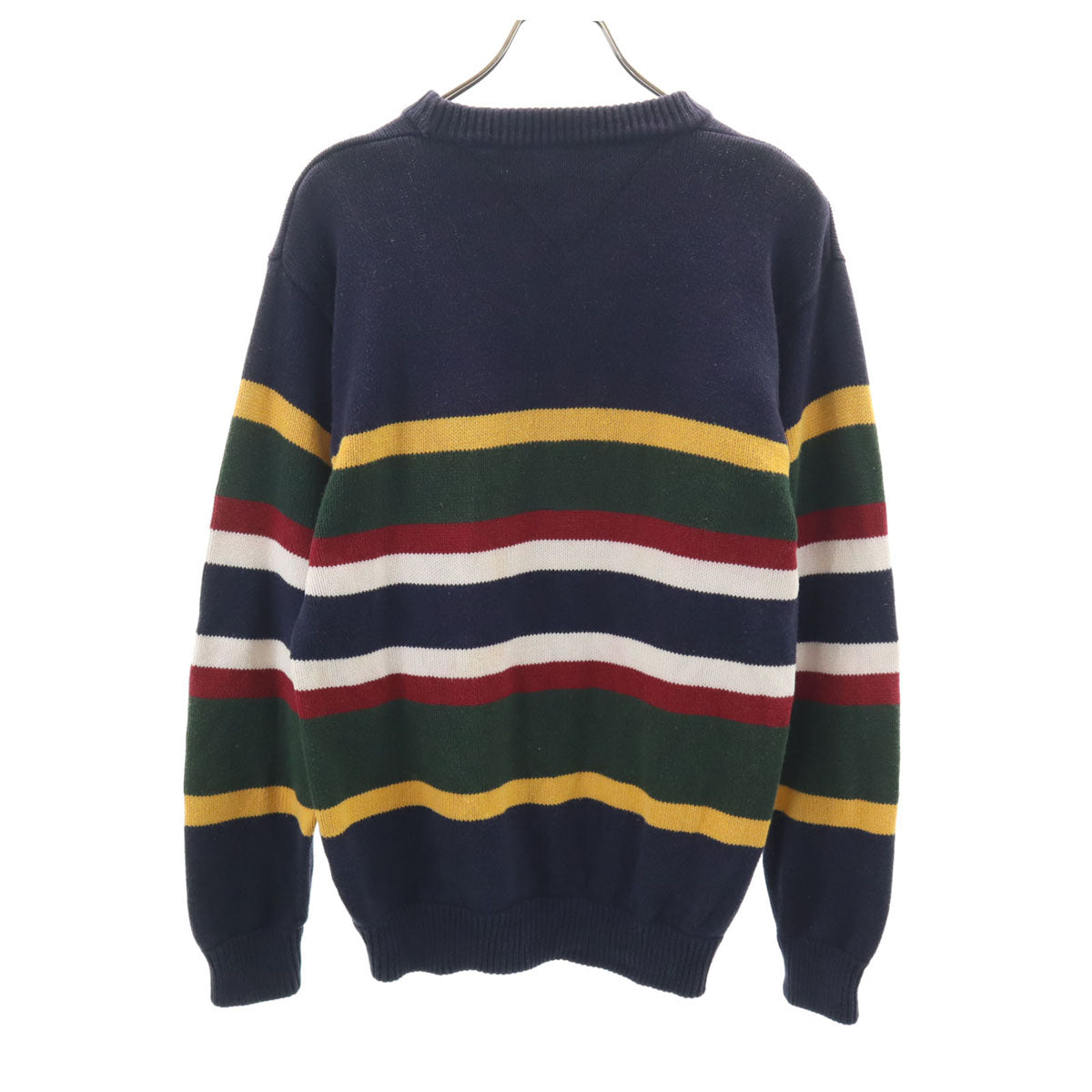 TOMMY HILFIGER トミーヒルフィガー 90s オールド ボーダー柄 長袖 ニット S ネイビー メンズ