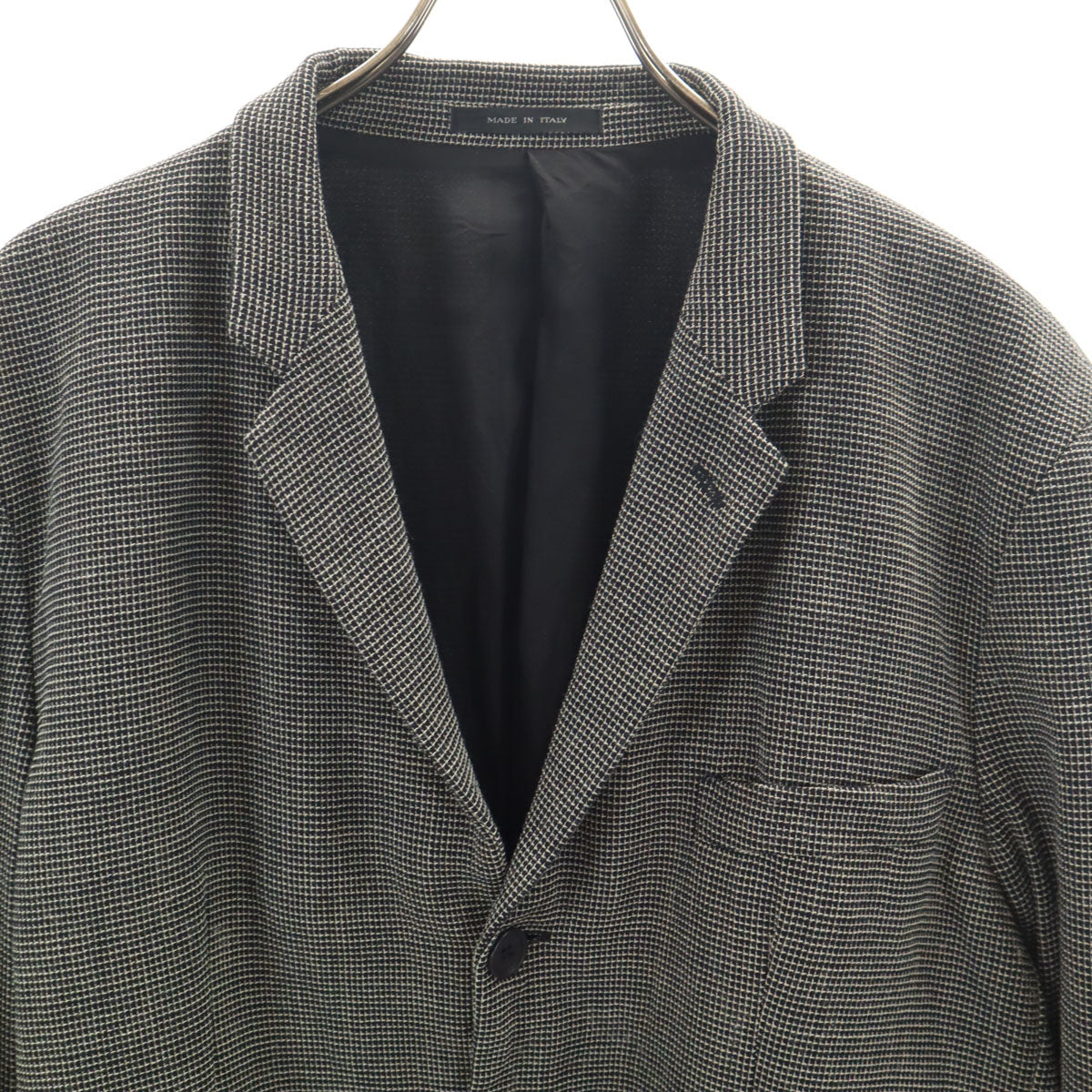 Emporio Armani エンポリオアルマーニ 90s イタリア製 オールド 総柄 テーラードジャケット 54 ブラック メンズ