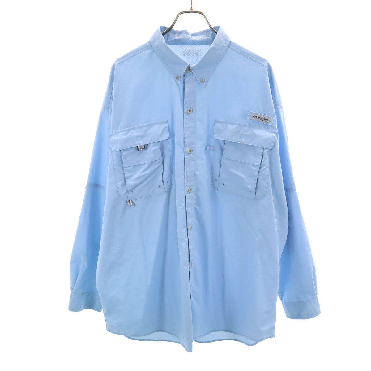 Columbia コロンビア 長袖 バハマ II ボタンダウンシャツ 水色 アウトドア メンズ