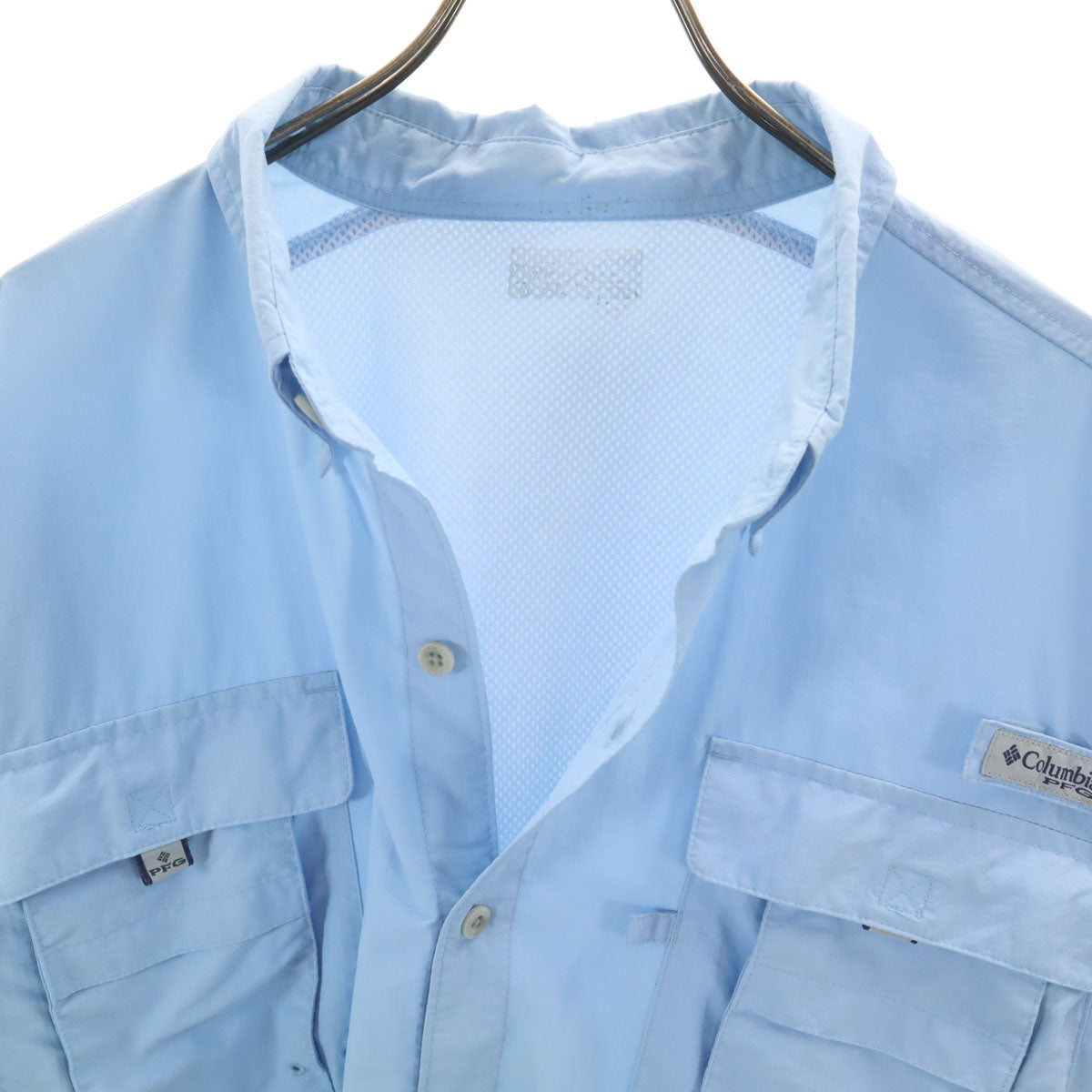 Columbia コロンビア 長袖 バハマ II ボタンダウンシャツ 水色 アウトドア メンズ