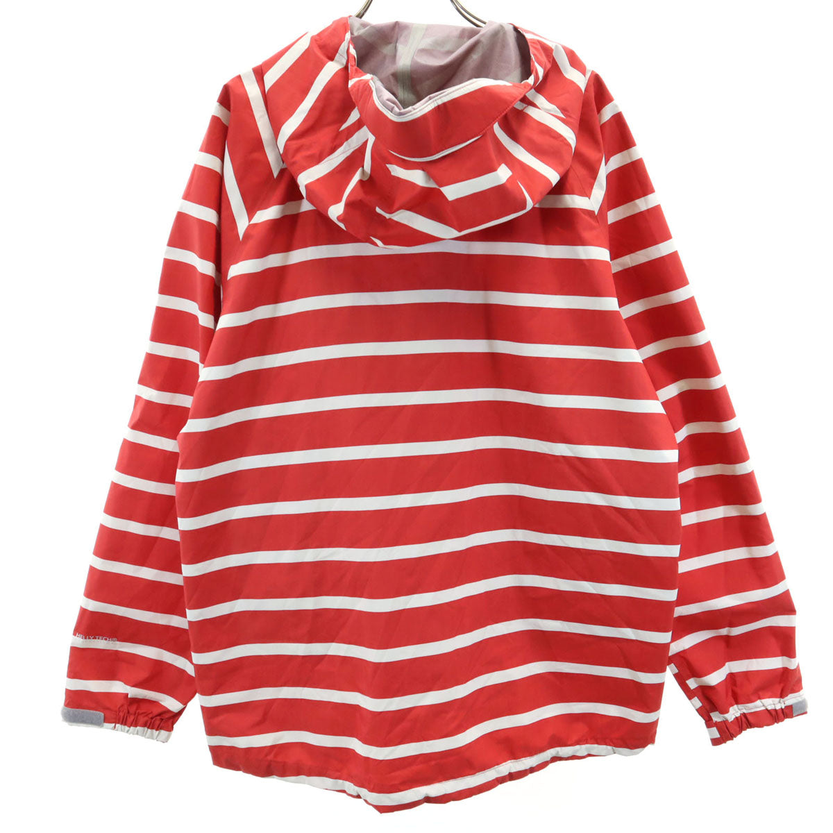 HELLY HANSEN ヘリーハンセン 未使用 ボーダー柄 レインジャケット L レッド 収納袋付き タグ付き メンズ