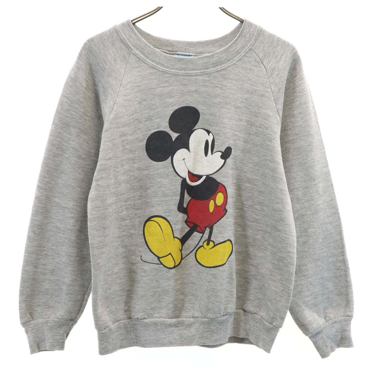 Disney ディズニー 80s USA製 ヴィンテージ ミッキーマウス 長袖 スウェット トレーナー S グレー レディース