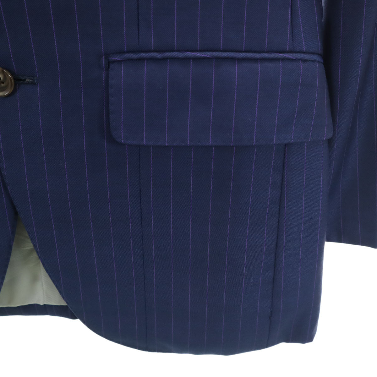 DORMEUIL ドーメル ウール ストライプ柄 テーラードジャケット ネイビー メンズ