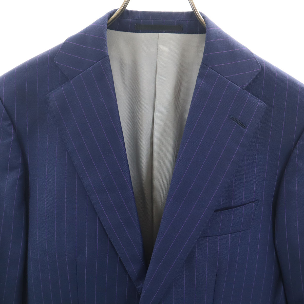 DORMEUIL ドーメル ウール ストライプ柄 テーラードジャケット ネイビー メンズ