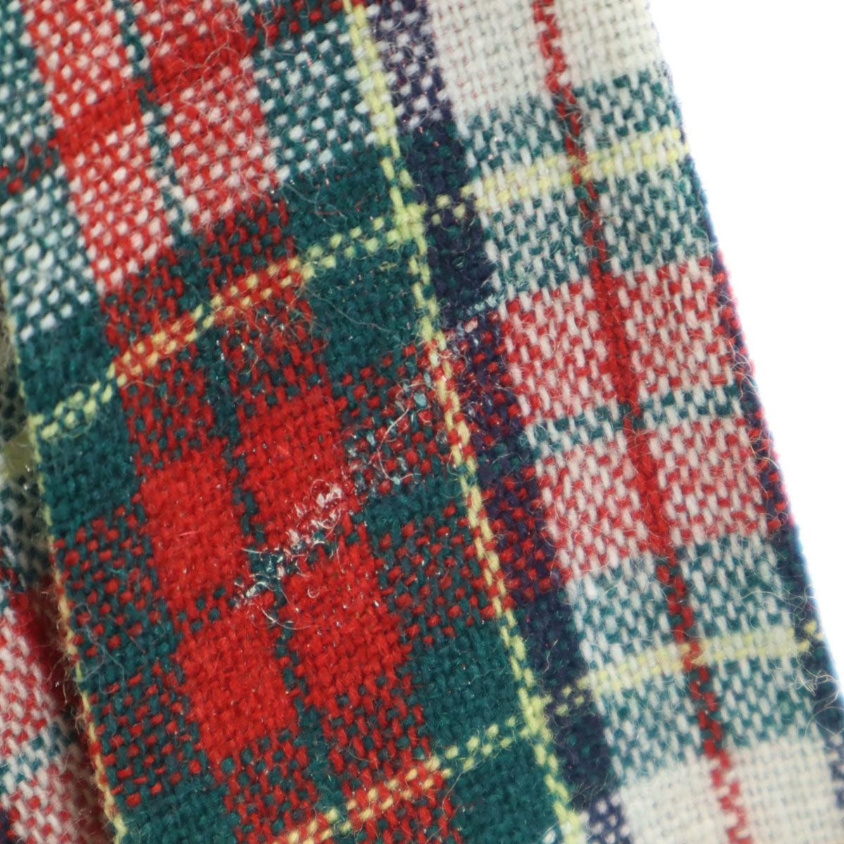 50s ヴィンテージ チェック柄 長袖 ウールシャツ S レッド メンズ