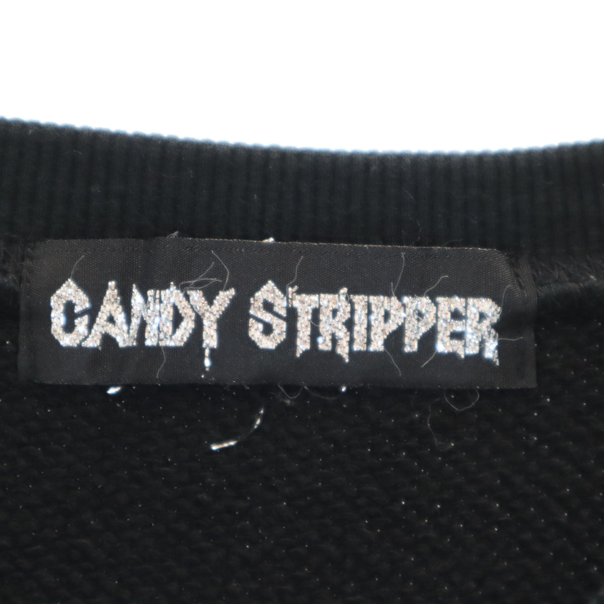 Candy Stripper キャンディーストリッパー チェック切替 長袖 スウェット トレーナー 2 ブラック レディース