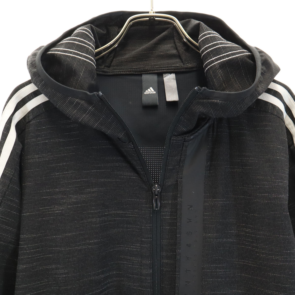adidas アディダス 長袖 ジップパーカー 上下 セットアップ M ブラック系 メンズ