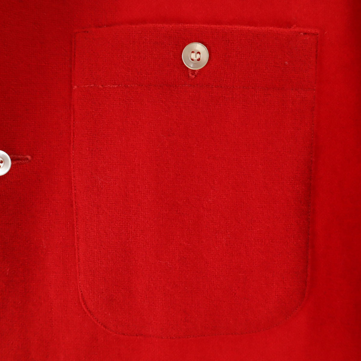 CAMPUS キャンパス 60s ヴィンテージ ウールブレンド 長袖 オープンカラーシャツ S レッド メンズ