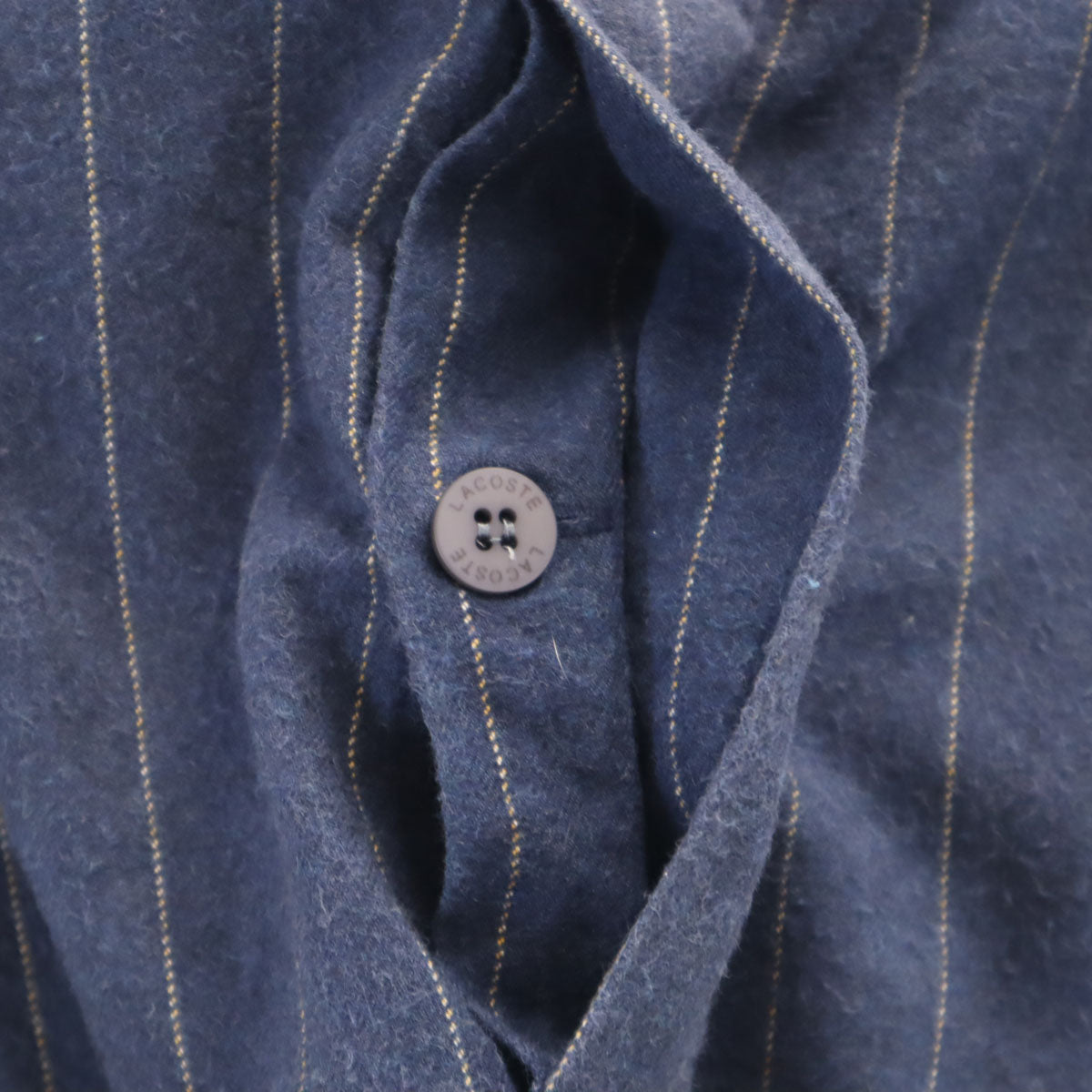 LACOSTE HOMEWEAR ラコステ ホームウェア 日本製 ストライプ柄 長袖 ルームウェア 上下 セットアップ M ネイビー パジャマ メンズ