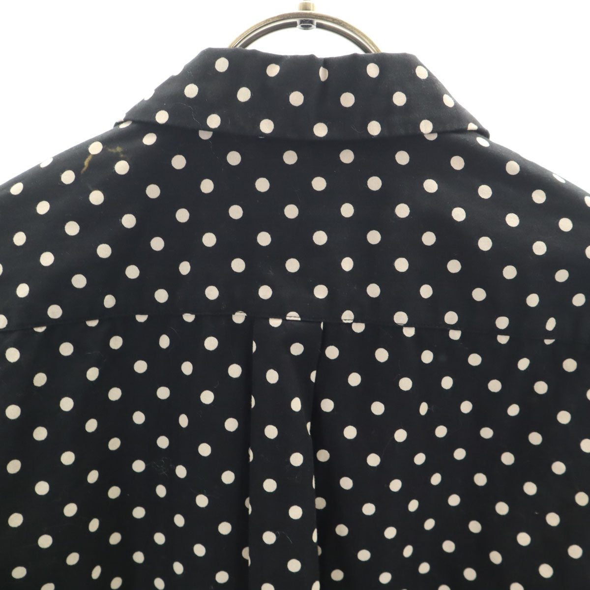 COMME des GARCONS コムデギャルソン 2010年 日本製 ドット柄 長袖 フリル ブラウス S ブラック 水玉 シャツ レディース