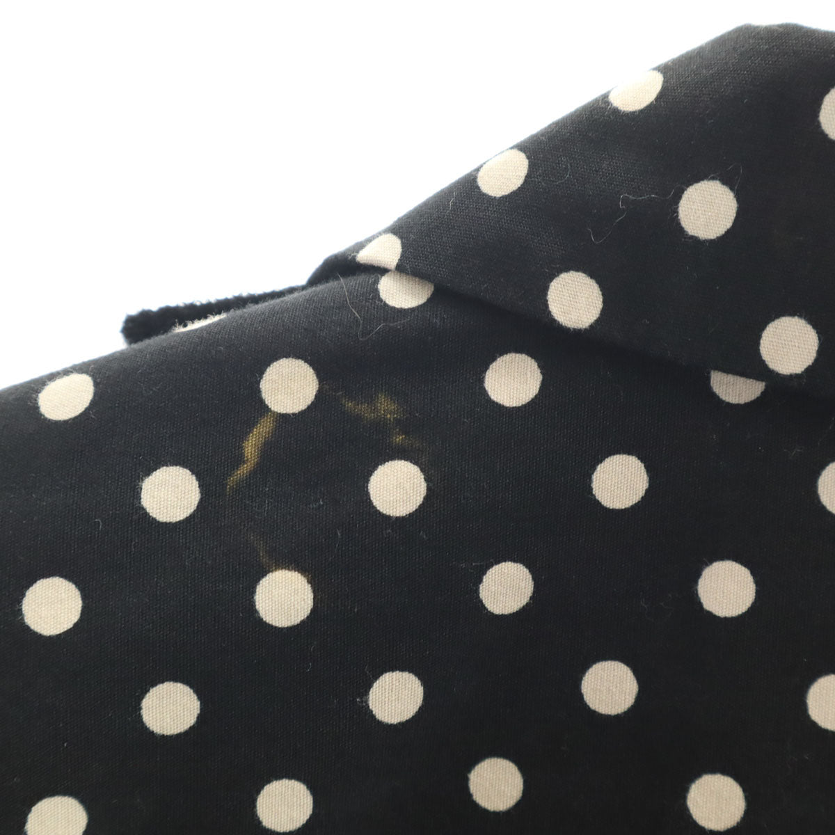 COMME des GARCONS コムデギャルソン 2010年 日本製 ドット柄 長袖 フリル ブラウス S ブラック 水玉 シャツ レディース