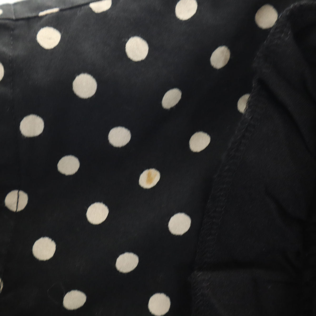 COMME des GARCONS コムデギャルソン 2010年 日本製 ドット柄 長袖 フリル ブラウス S ブラック 水玉 シャツ レディース